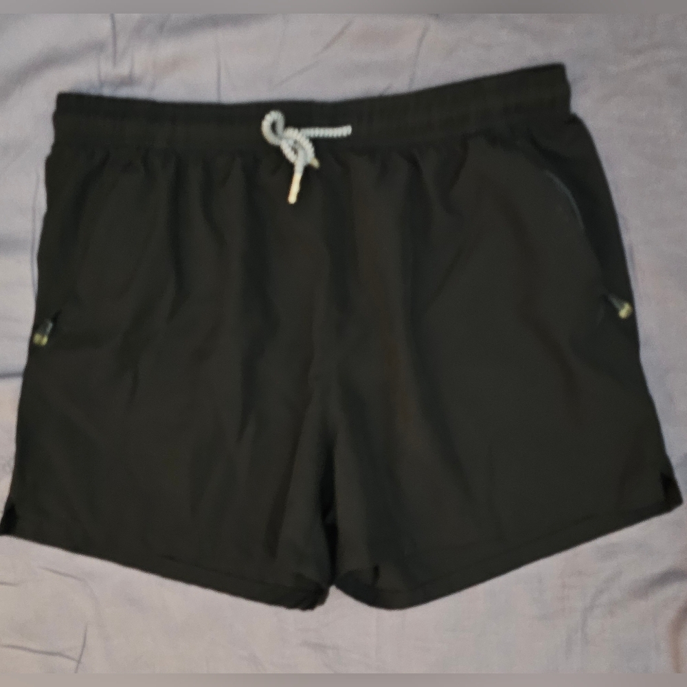 Black Athletic Shorts with Drawstring
